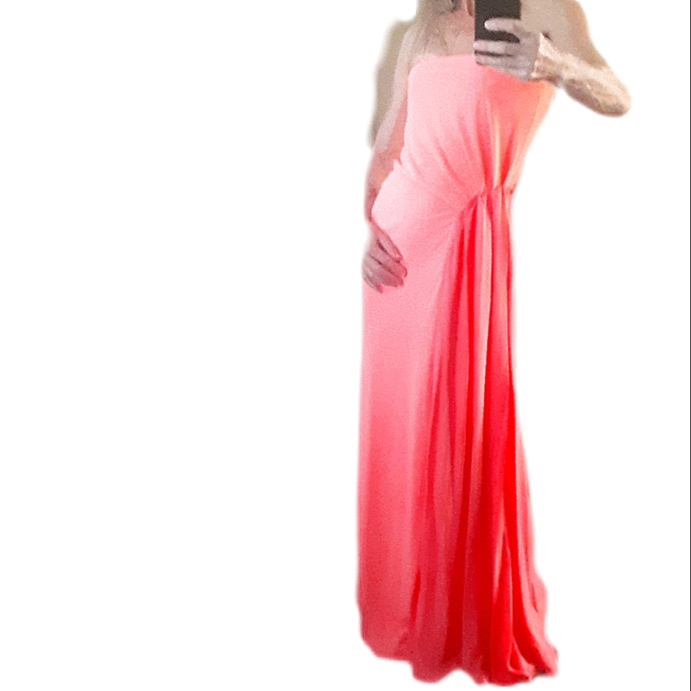 Halston Heritage Straplessr Coral Dress
